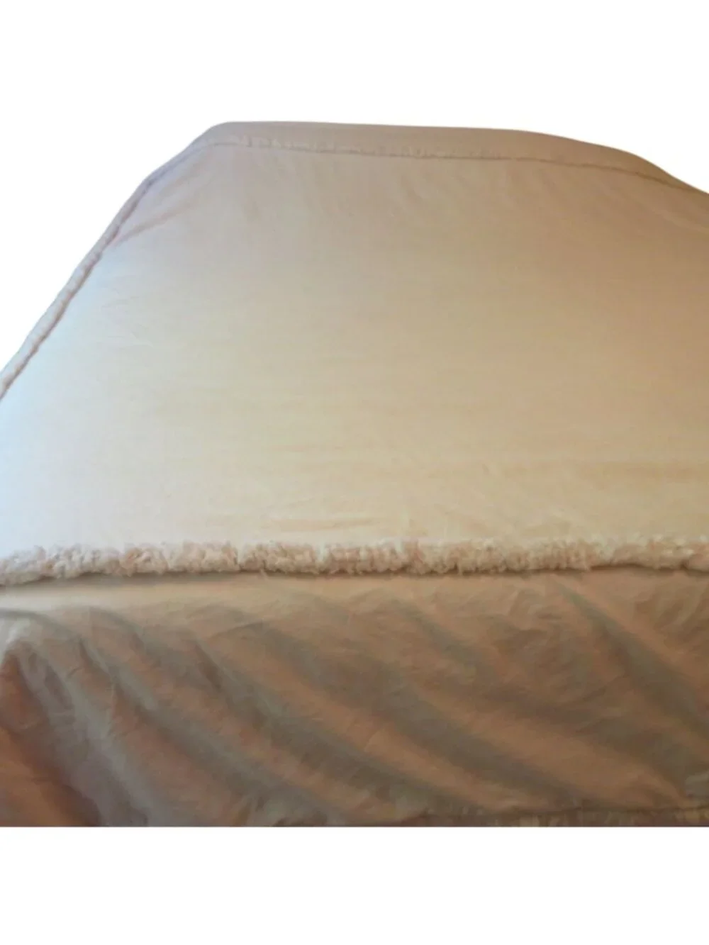 Vintage Full/Queen Cotton Duvet Cover Chenille Fringe Detail Zip 90
